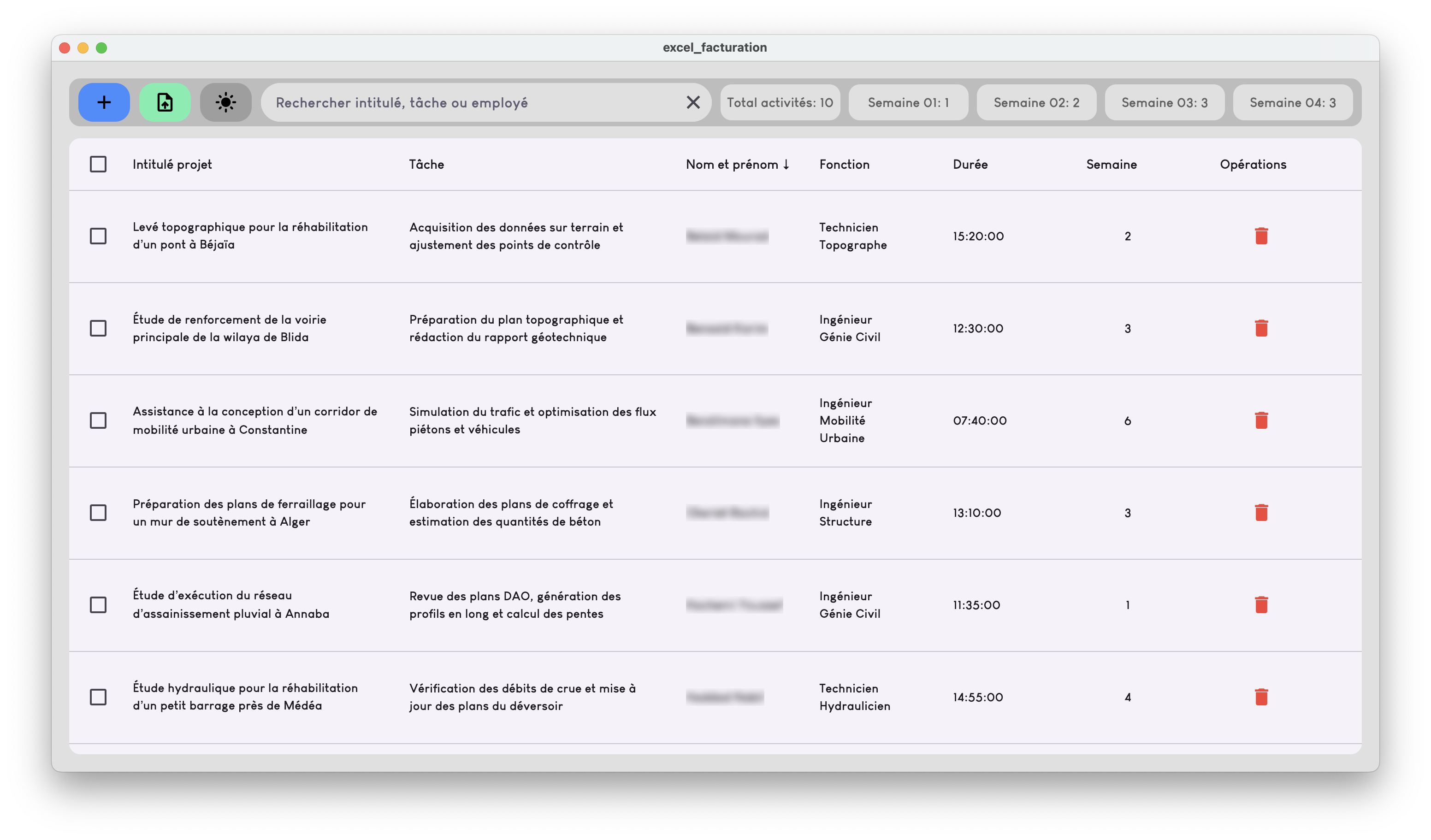 Excel Invoicing Tool dashboard mockup