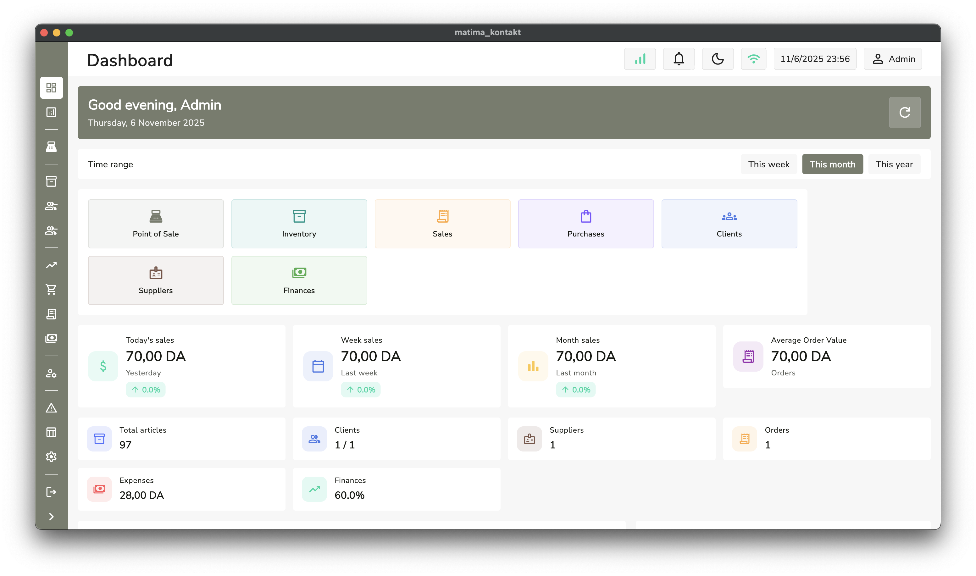 NexSync POS dashboard overview