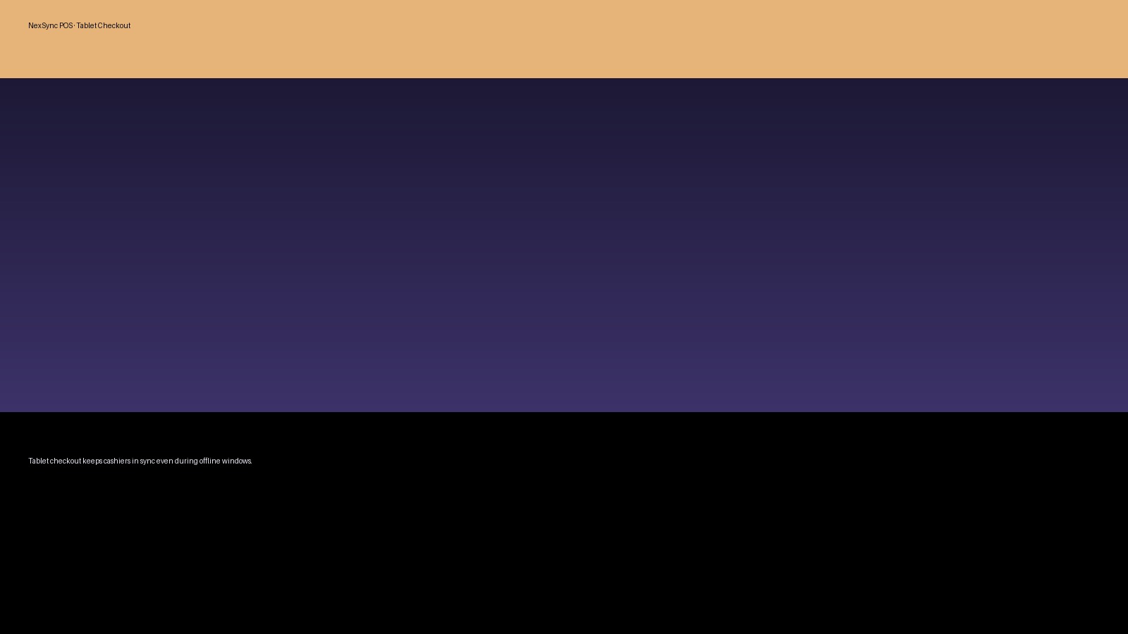 NexSync POS tablet checkout flow